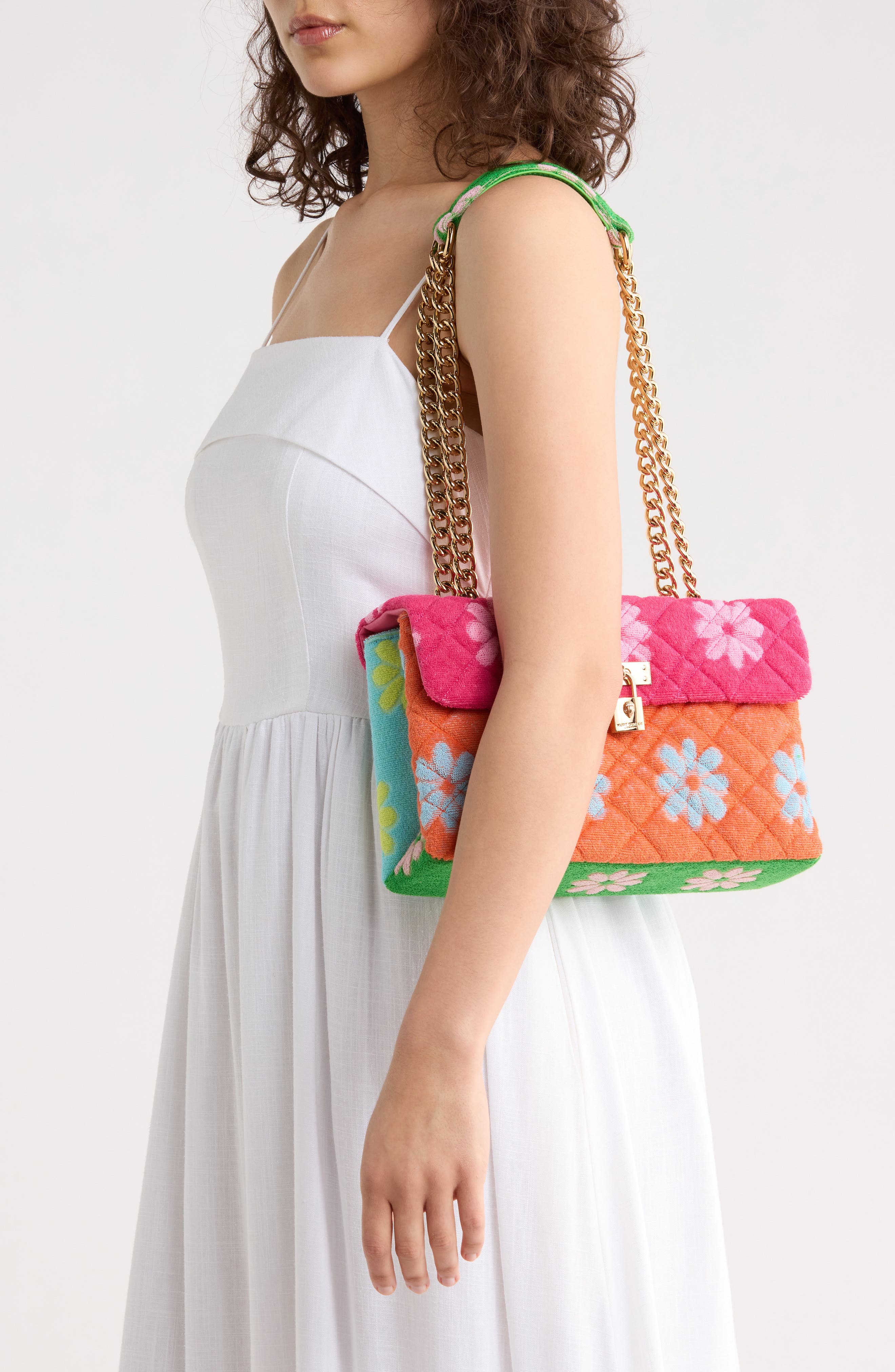 Kurt Geiger London Brixton Floral Shoulder Bag, Alternate, color, Open Pink