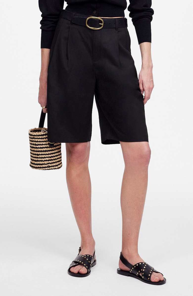 Madewell Pleated Relaxed Fit Shorts, Main, color, 