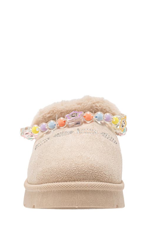 Bebe Kids' Cozy Friendship Beaded Faux Fur Trim Slipper In Multi