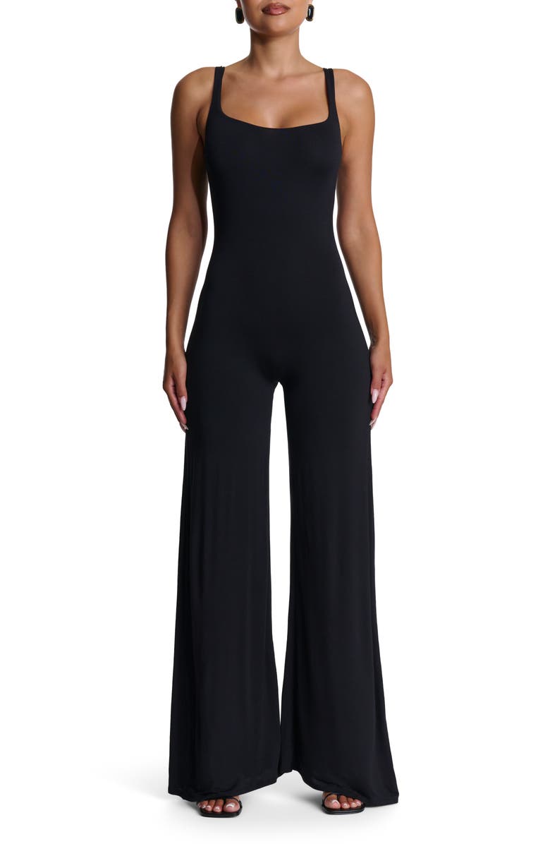 Naked Wardrobe Wide Leg Jumpsuit, Main, color, Black