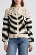 FRAME The Coastal Stripe Crochet Cardigan