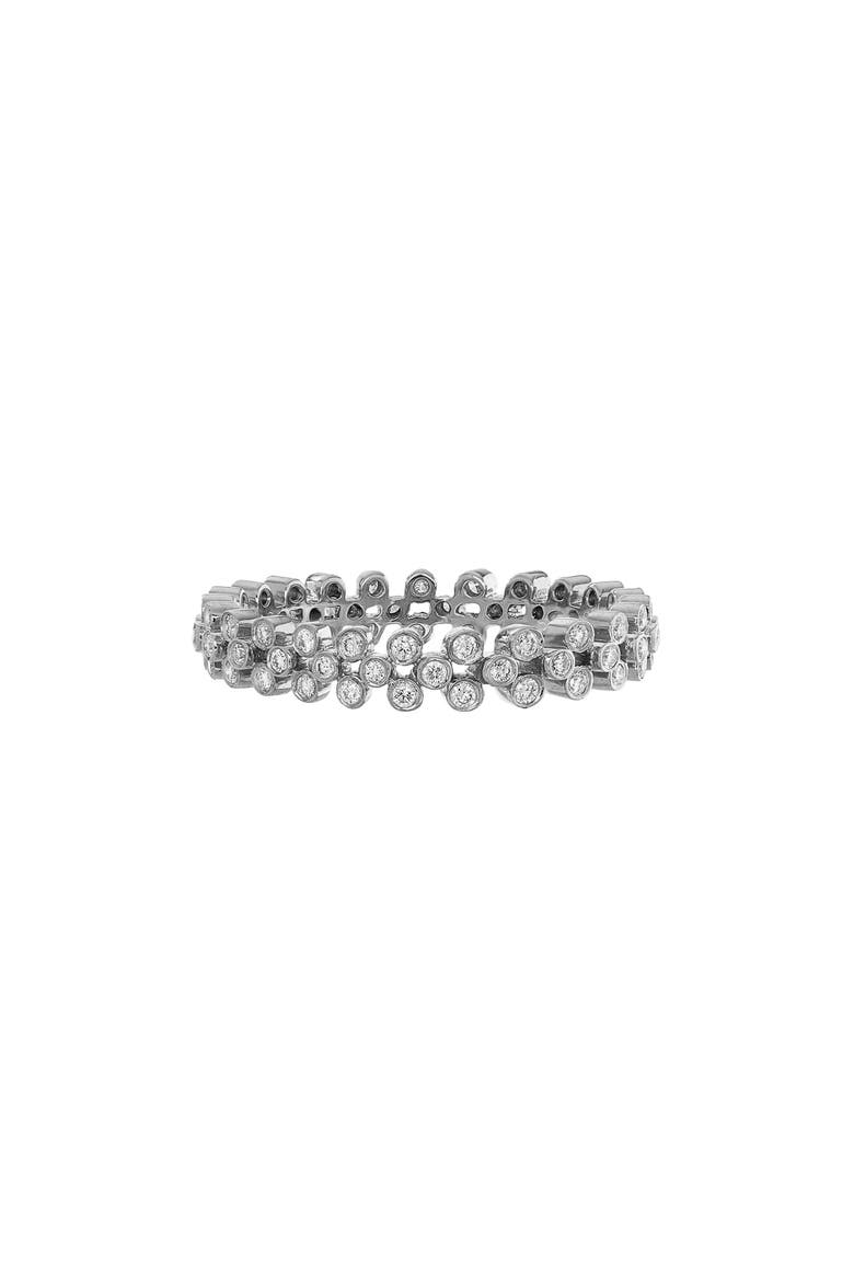 Clover Diamond Bezel Ring, Main, color, WHITE GOLD
