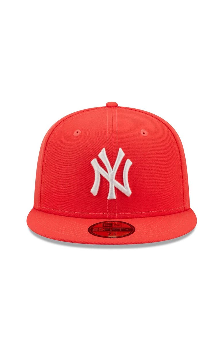 New Era Men's New Era Red New York Yankees Lava Highlighter Logo 59FIFTY Fitted Hat, Alternate, color, 