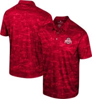 COLOSSEUM Men's Colosseum Scarlet Ohio State Buckeyes Daly Print Polo