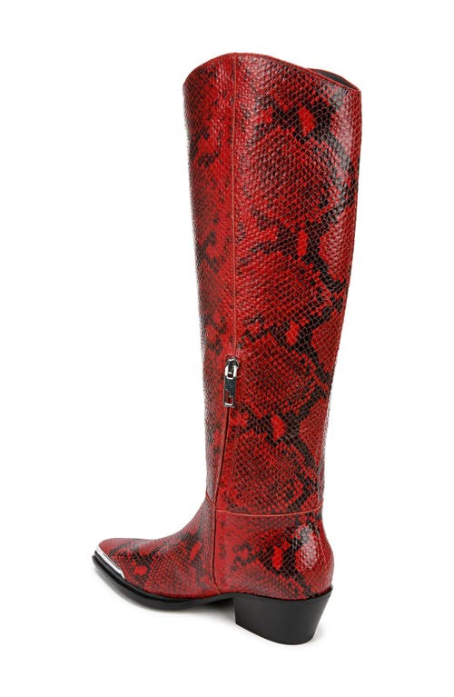 Franco Sarto Billie Knee High Western Boot In Red