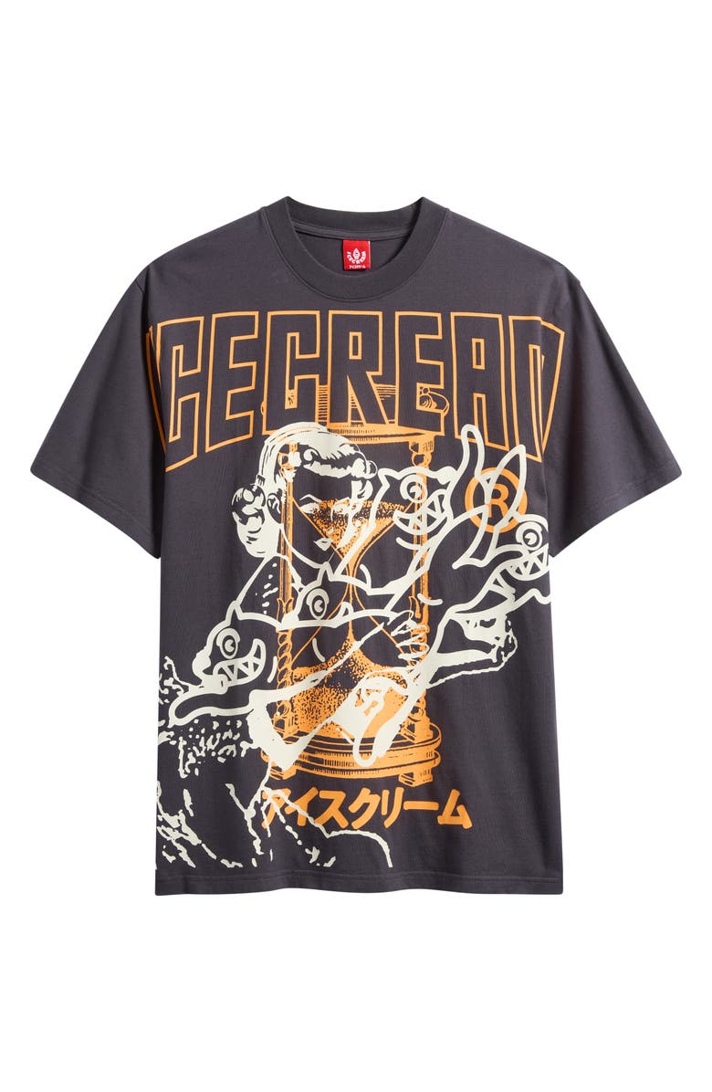 ICECREAM Time Oversize Graphic T-Shirt, Alternate, color, Charcoal