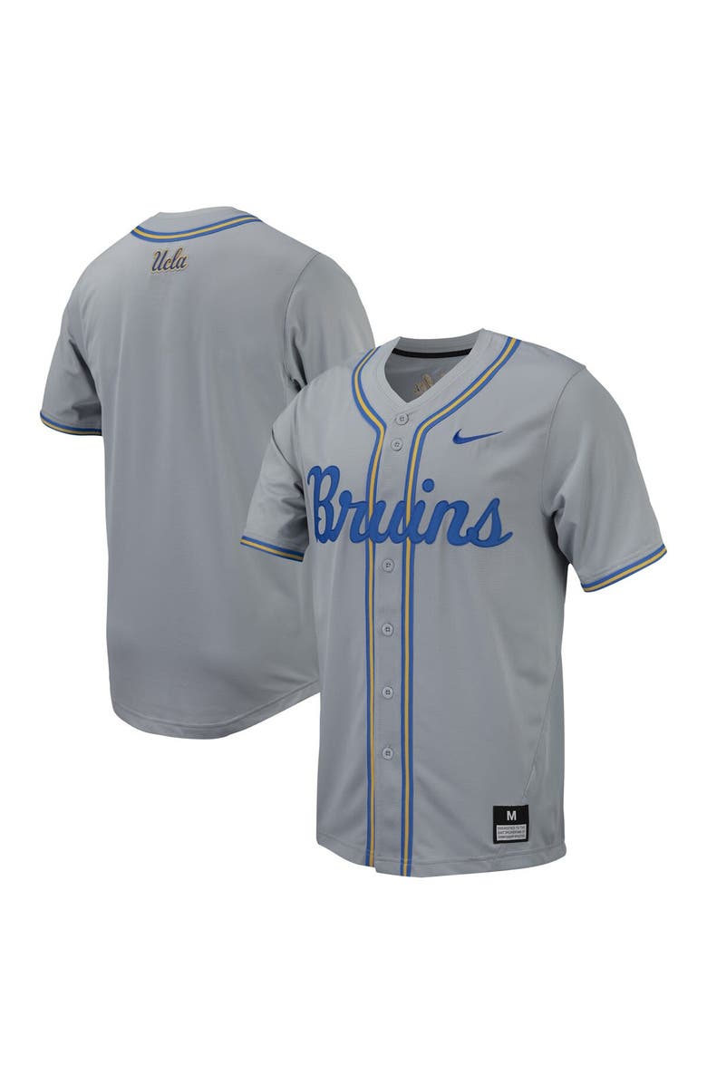 Nike Men's Nike Gray UCLA Bruins Replica Full-Button Baseball Jersey, Main, color, Gray