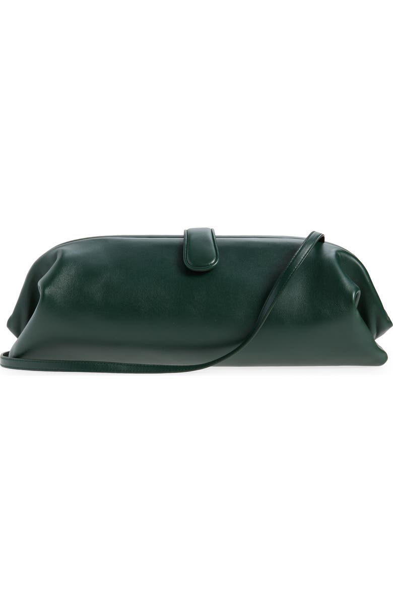 Bottega Veneta Leather East/West Clutch, Alternate, color, 3270 Alpi Green-Brass