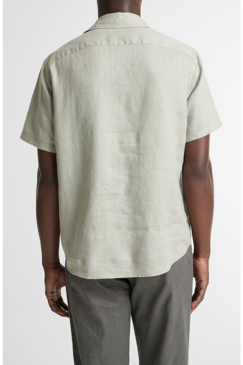 Short Sleeve Linen Popover Shirt, Alternate, color, MATCHA