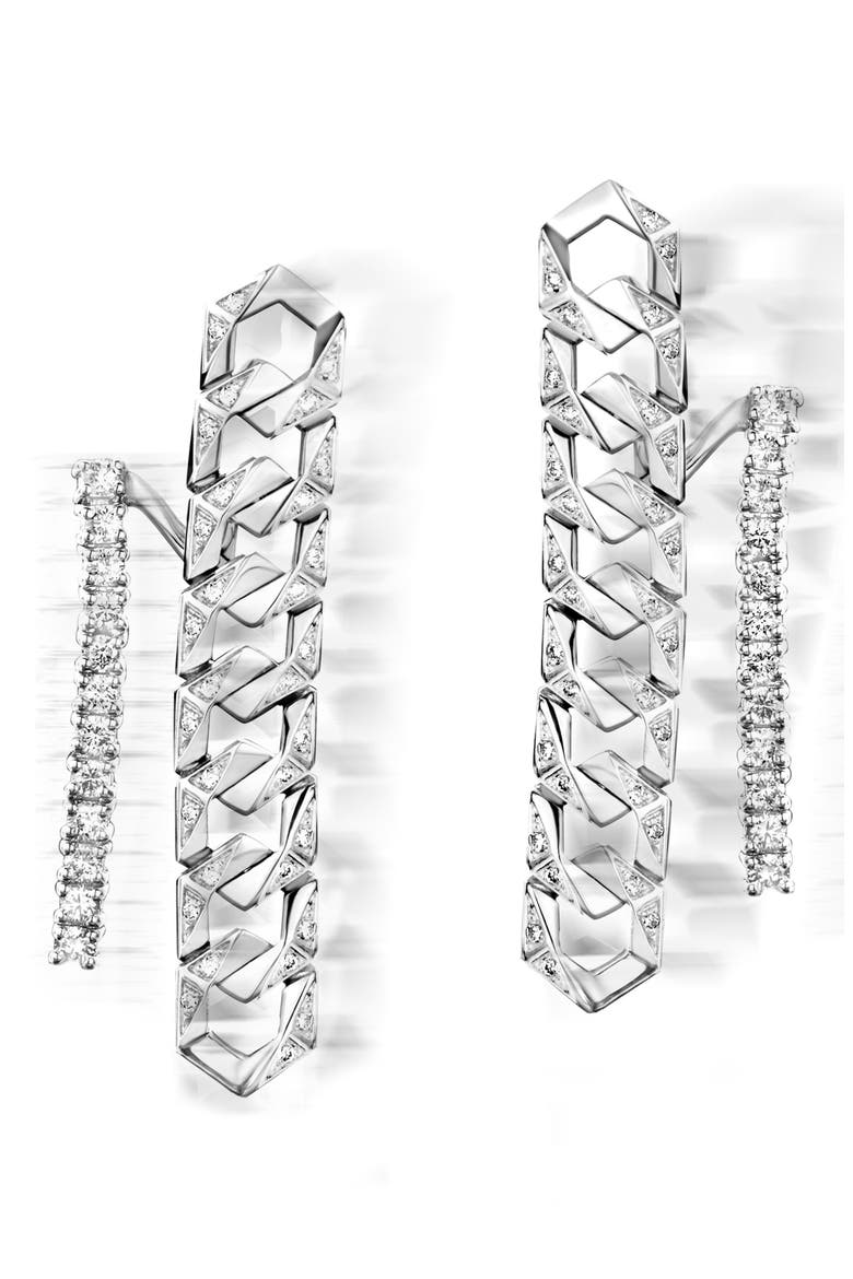 Bond Signature Diamond Chain Ear Jackets, Main, color, WHITE GOLD