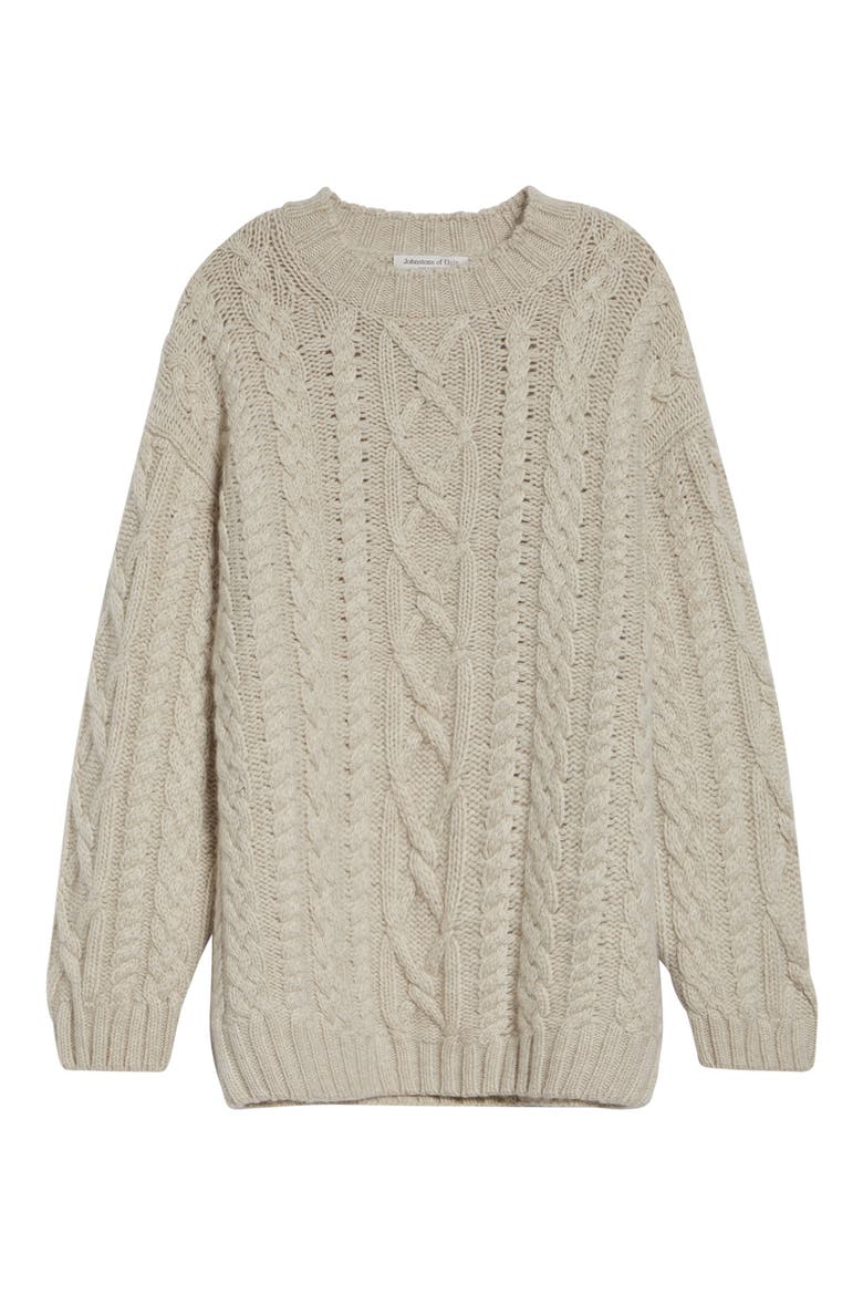 Mabel Cashmere Crewneck Sweater, Alternate, color, WHITE SAND