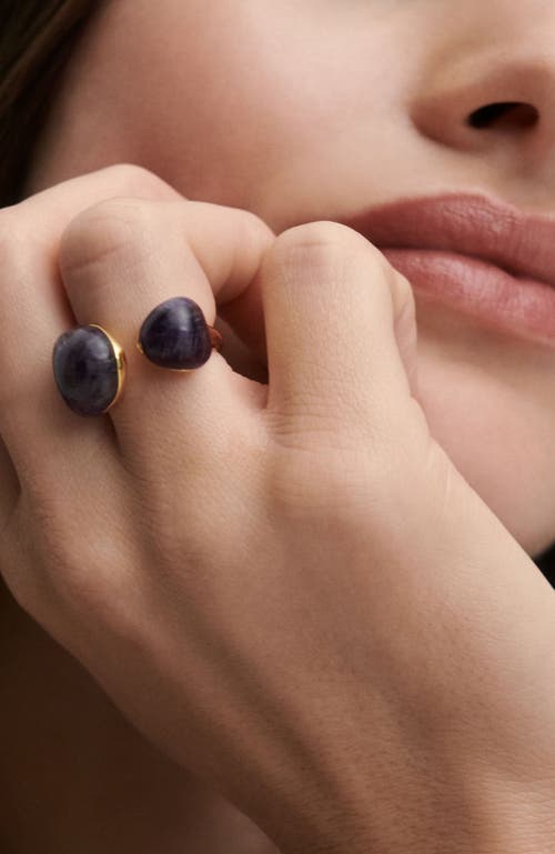 Pdpaola Gravity Stone Ring In Amethyst