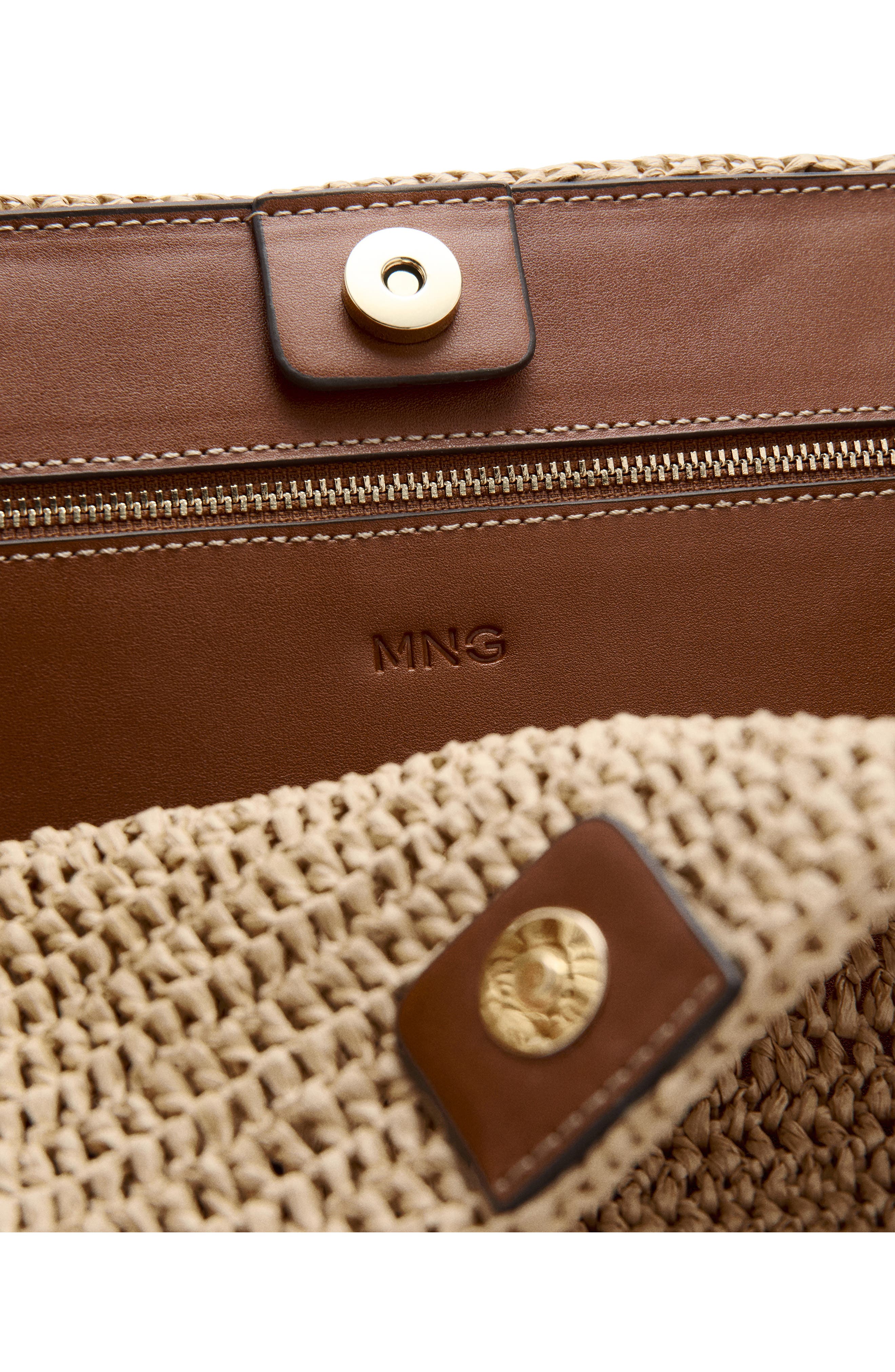 MANGO Raffia Tote, Alternate, color, 