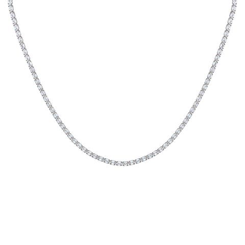 CZ Oval Four Prong Tennis Necklace