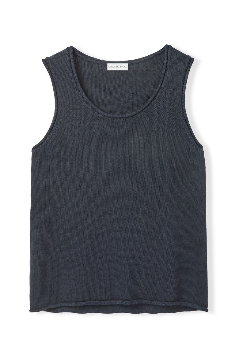 Scoop Neck Knitted Tank Top, Alternate, color, Navy