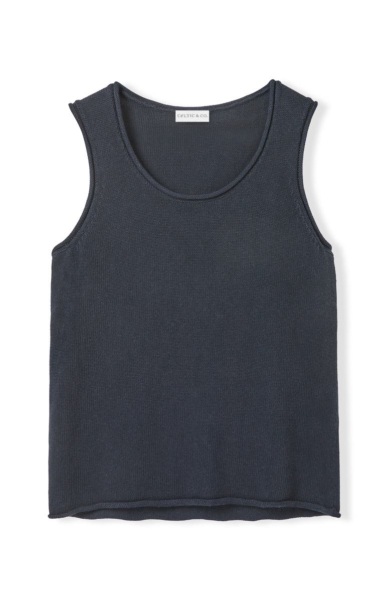 Celtic & Co. Scoop Neck Knitted Tank Top, Alternate, color, Navy