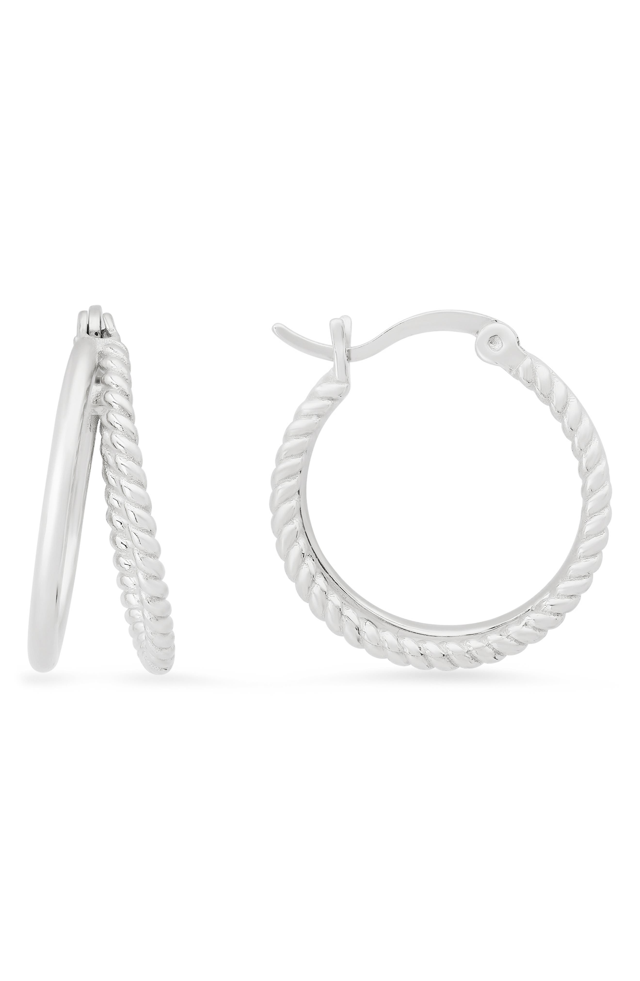 Queen Jewels Twisted Rope Hoop Earrings