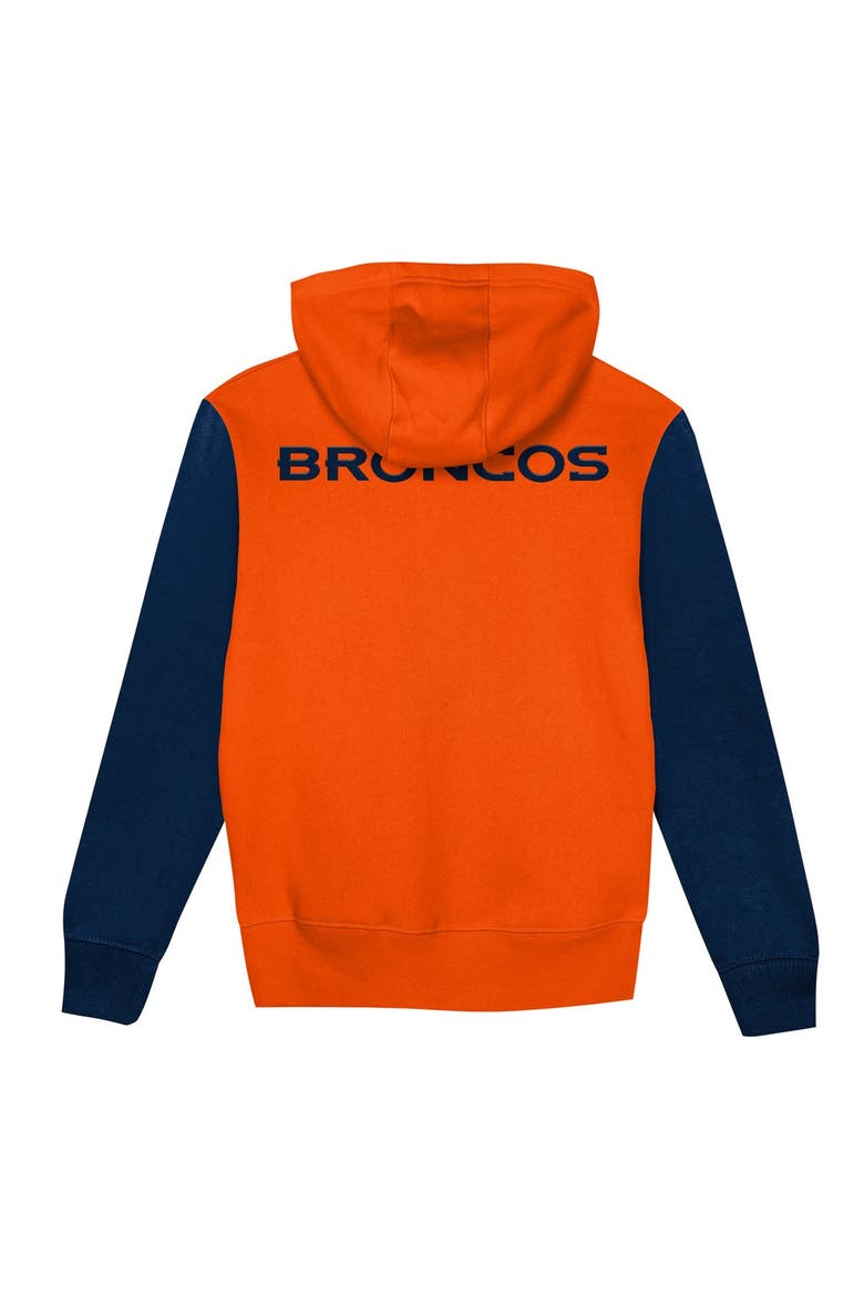 Toddler Outerstuff  Orange/College Navy Denver Broncos Stadium Colorblock Full-Zip Hoodie, Alternate, color, Orange
