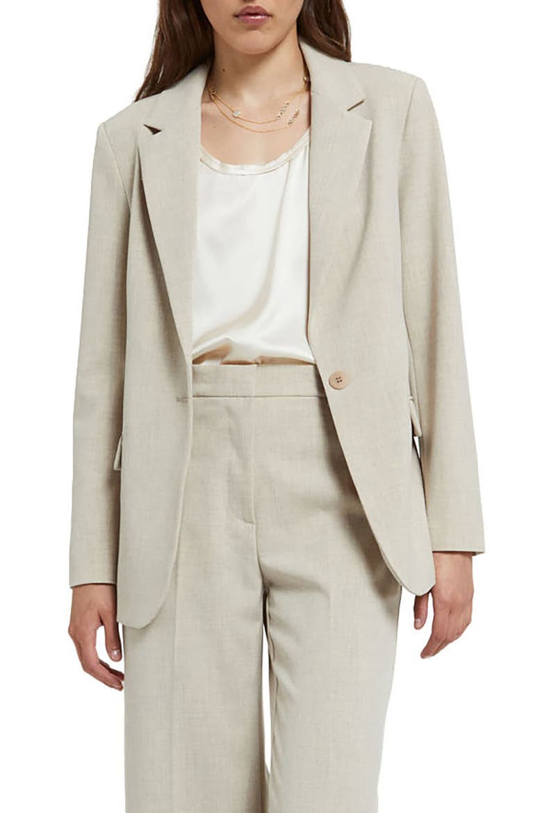 One-Button Jacket, Main, color, Beige