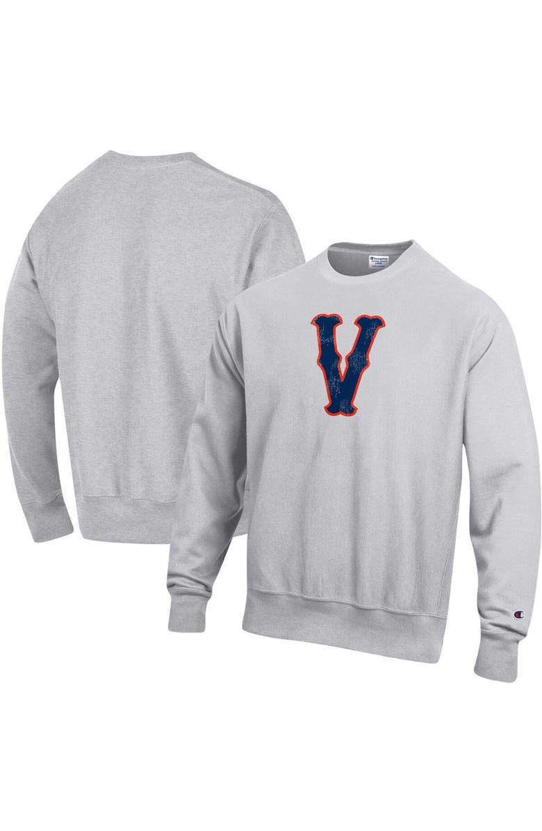 Champion Men's Champion Heathered Gray Virginia Cavaliers Vintage Vault Logo Reverse Weave Pullover Sweatshirt, Main, color, 