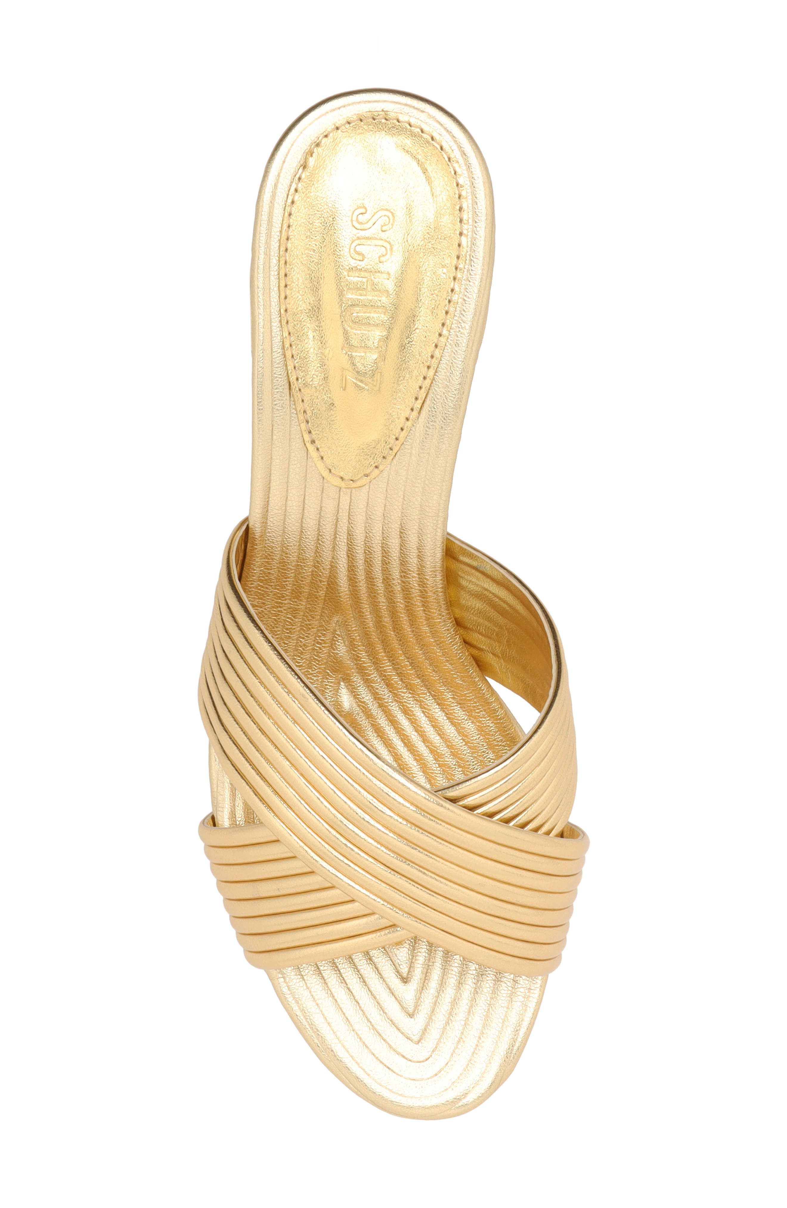 Ana Slide Sandal, Alternate, color, GOLD LEATHER