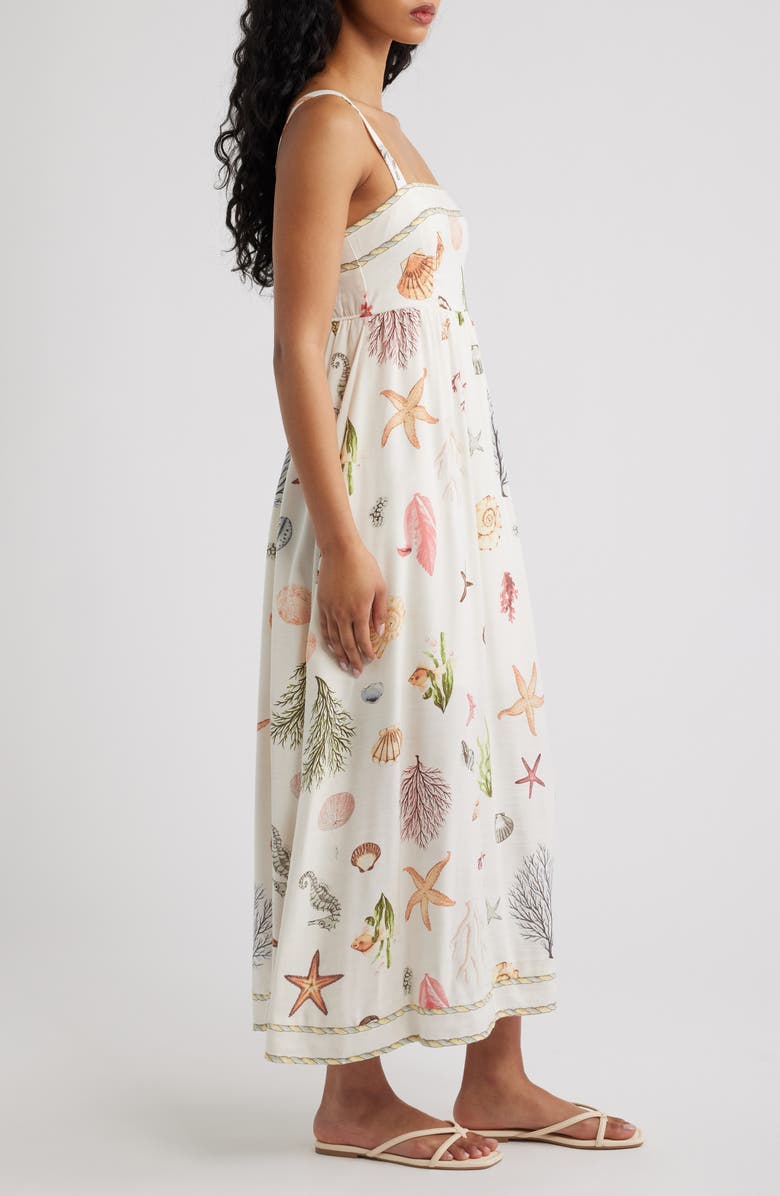 Blu Pepper Printed Midi Sundress, Alternate, color, Cream Multi