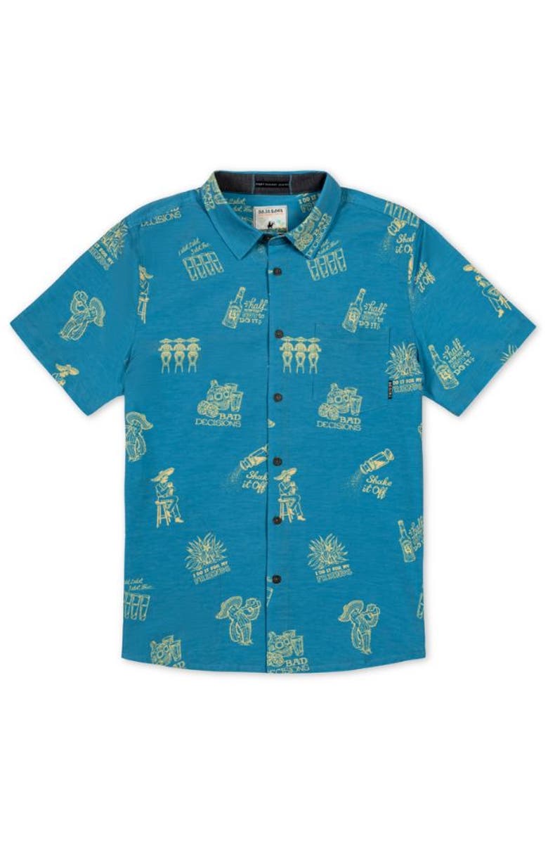 Baja Llama BAD DECISIONS - VAGABOND BUTTON UP, Main, color, Blue