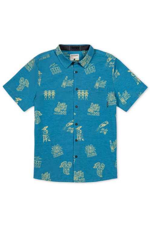 Baja Llama BAD DECISIONS - VAGABOND BUTTON UP in Blue  product
