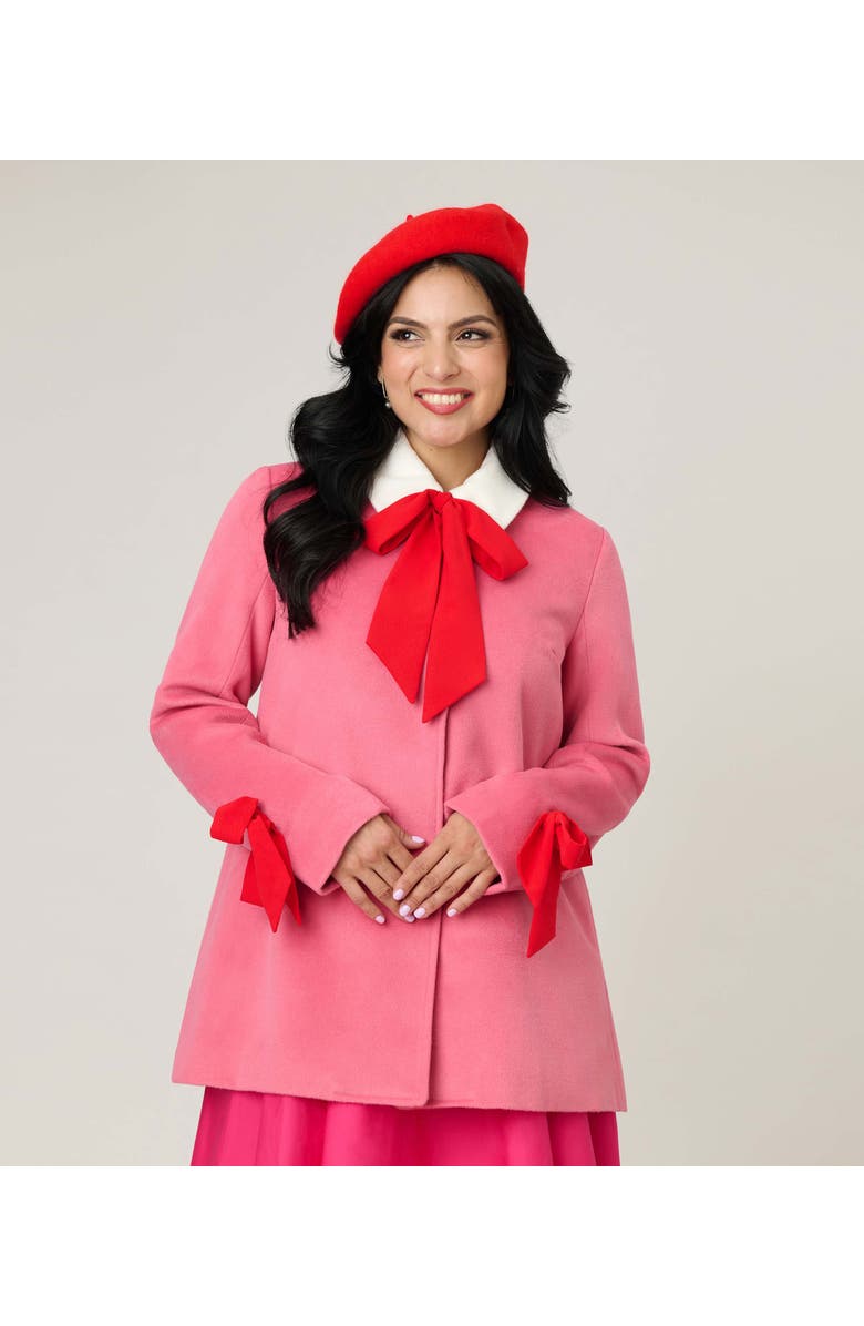 Unique Vintage Bow Topper Coat, Main, color, Pink W/Bows