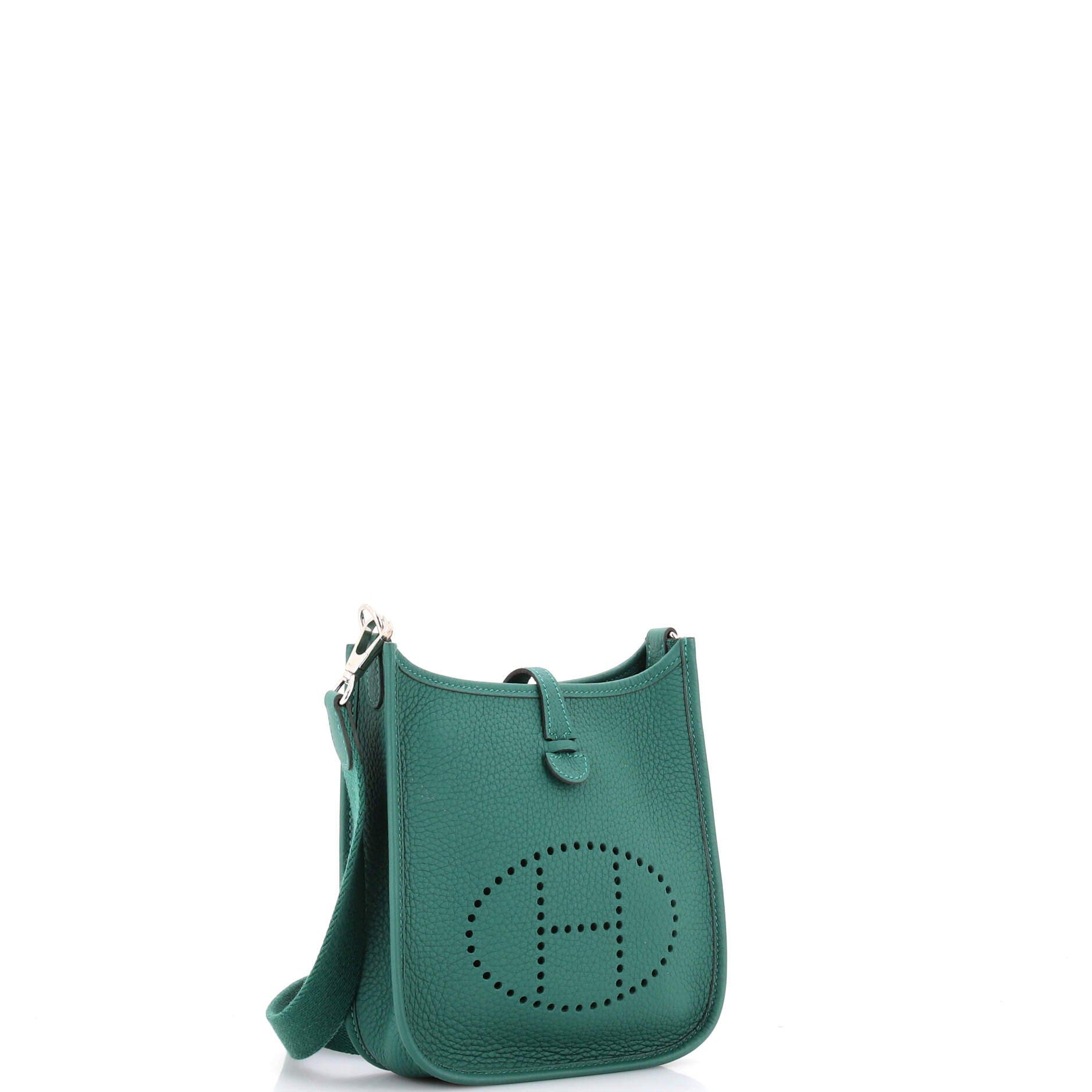 Pre-Owned Hermes Evelyne Bag Gen III Clemence TPM, Alternate, color, Malachite