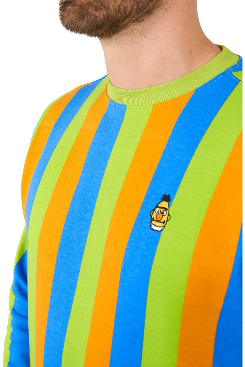 Bert Stripe Cotton Blend Long Sleeve T-Shirt, Alternate, color, GREEN MULTI