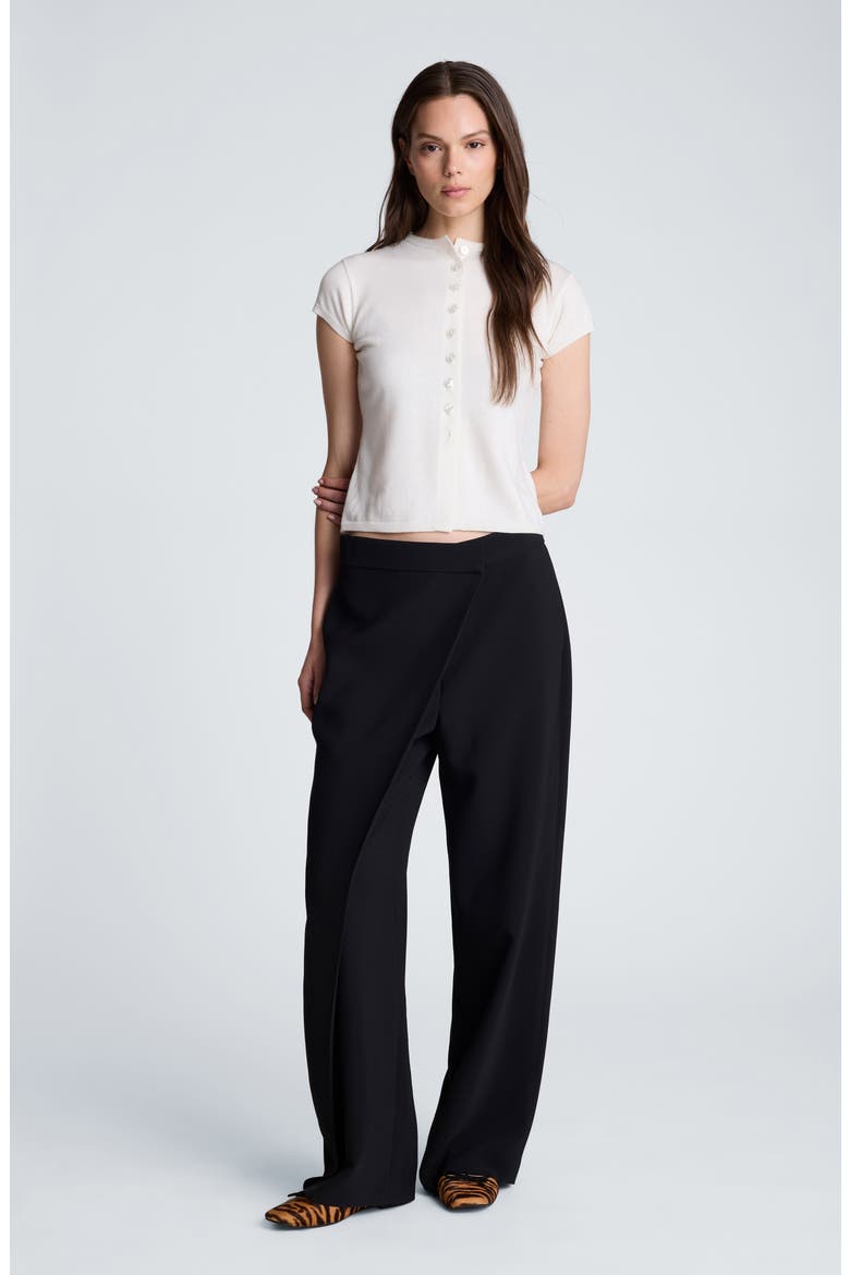 Asymmetrical Crossover Wide Leg Pants, Alternate, color, BLACK
