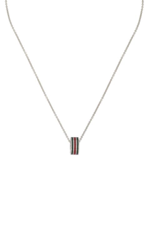 Interlocking G Web Ring Pendant Necklace