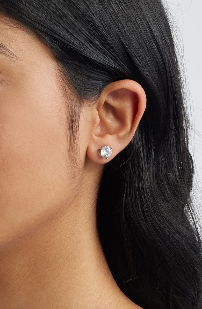 Nordstrom Cubic Zirconia Earrings - 4ct., Alternate, color, Platinum