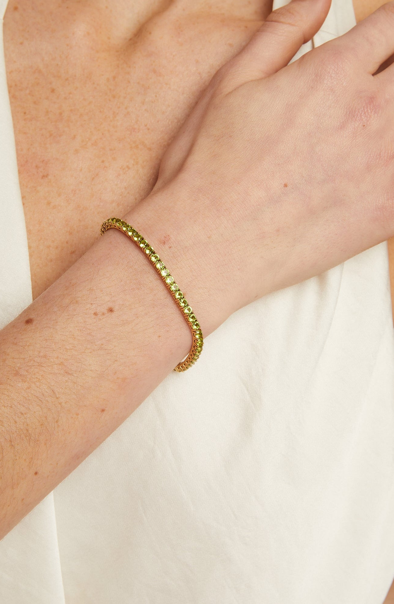 Aurate New York Lab Grown Green Peridot Tennis Bracelet, Alternate, color, Green Peridot