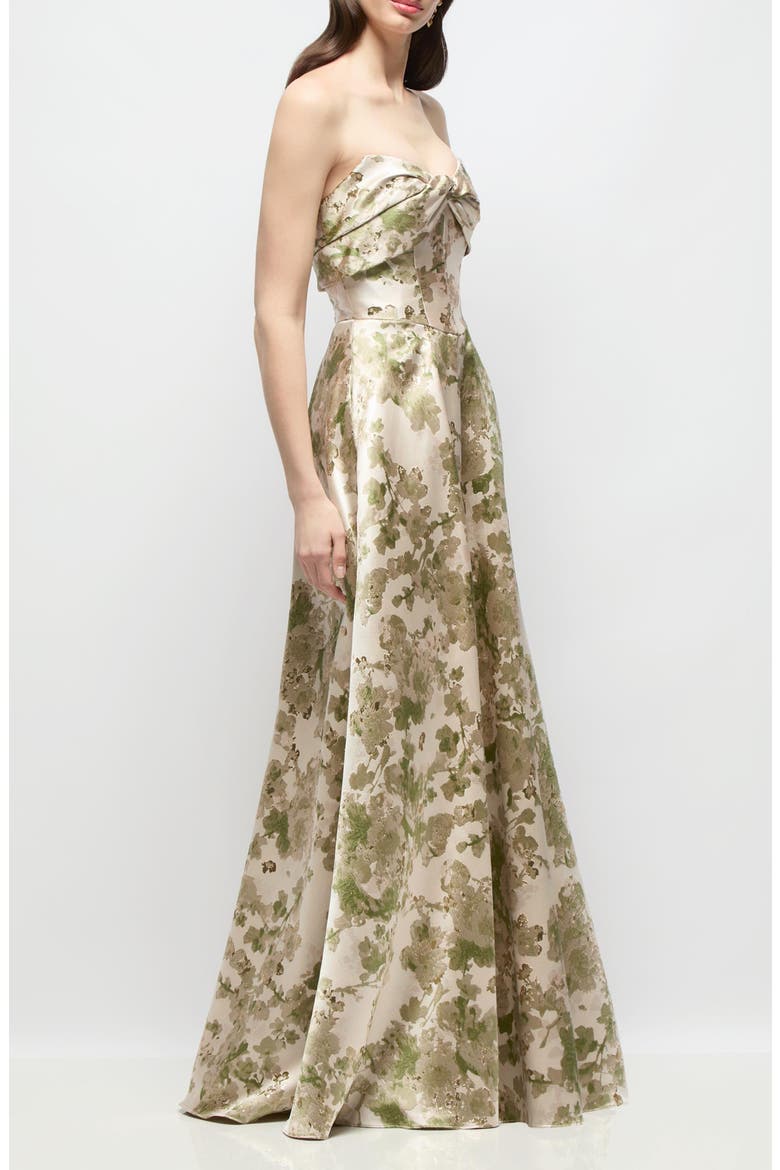 Antoinette Floral Jacquard Gown, Alternate, color, PERIDOT BLUSH