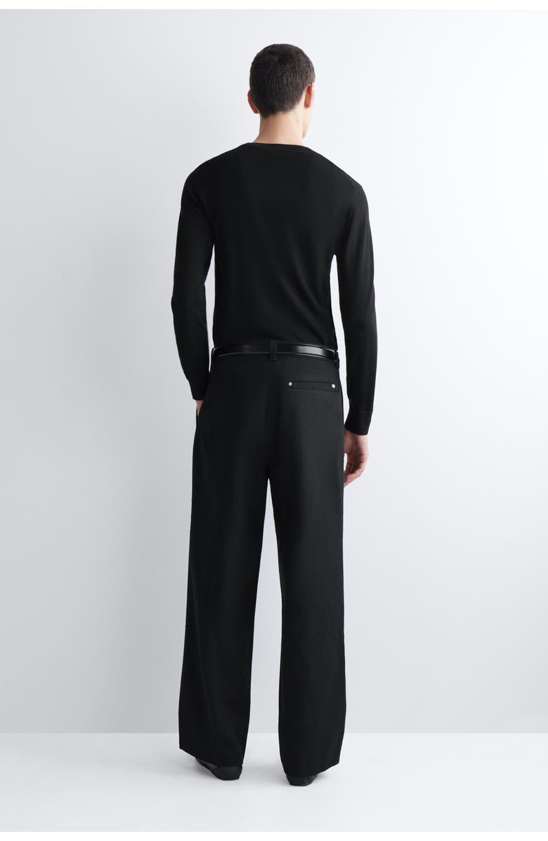 COS Pleated Wide-Leg Denim Pants, Alternate, color, Charcoal