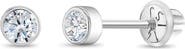In Season Jewelry 14k Bezel Cubic Zirconia Earrings