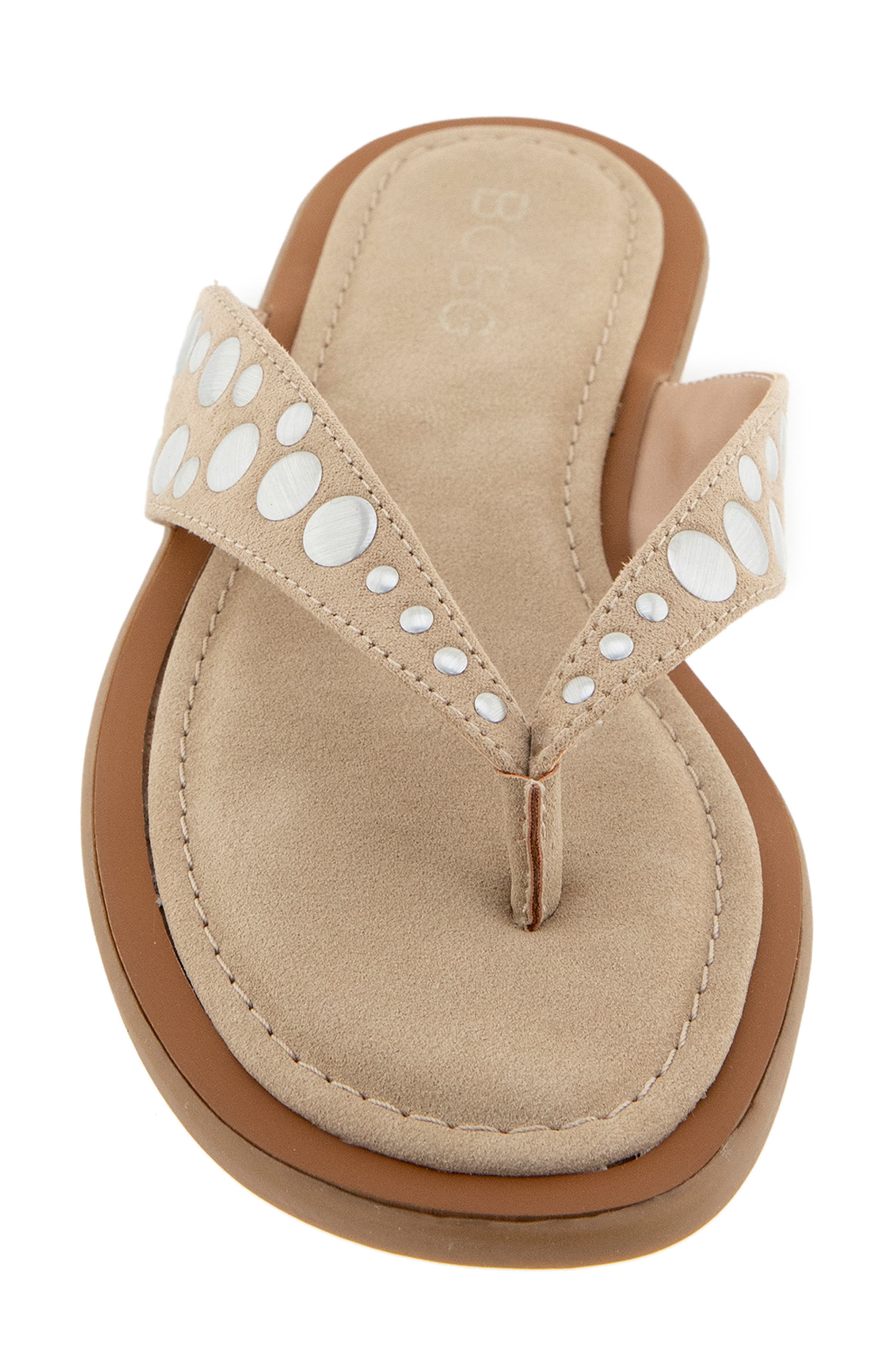 Zelilya Studded Flip Flop, Alternate, color, TAUPE