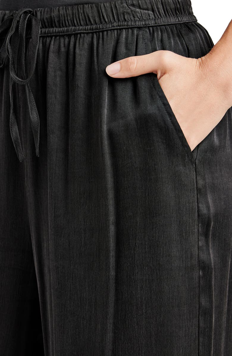 Splendid Angie Wide Leg Satin Pants, Alternate, color, 