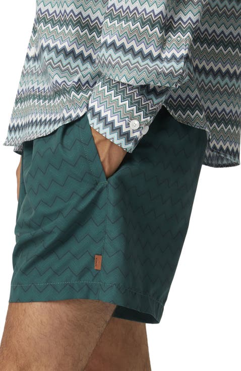 Tonal Zigzag Swim Trunks