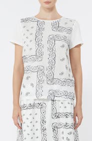 Weekend Max Mara Bandana Print Mixed Media Tee
