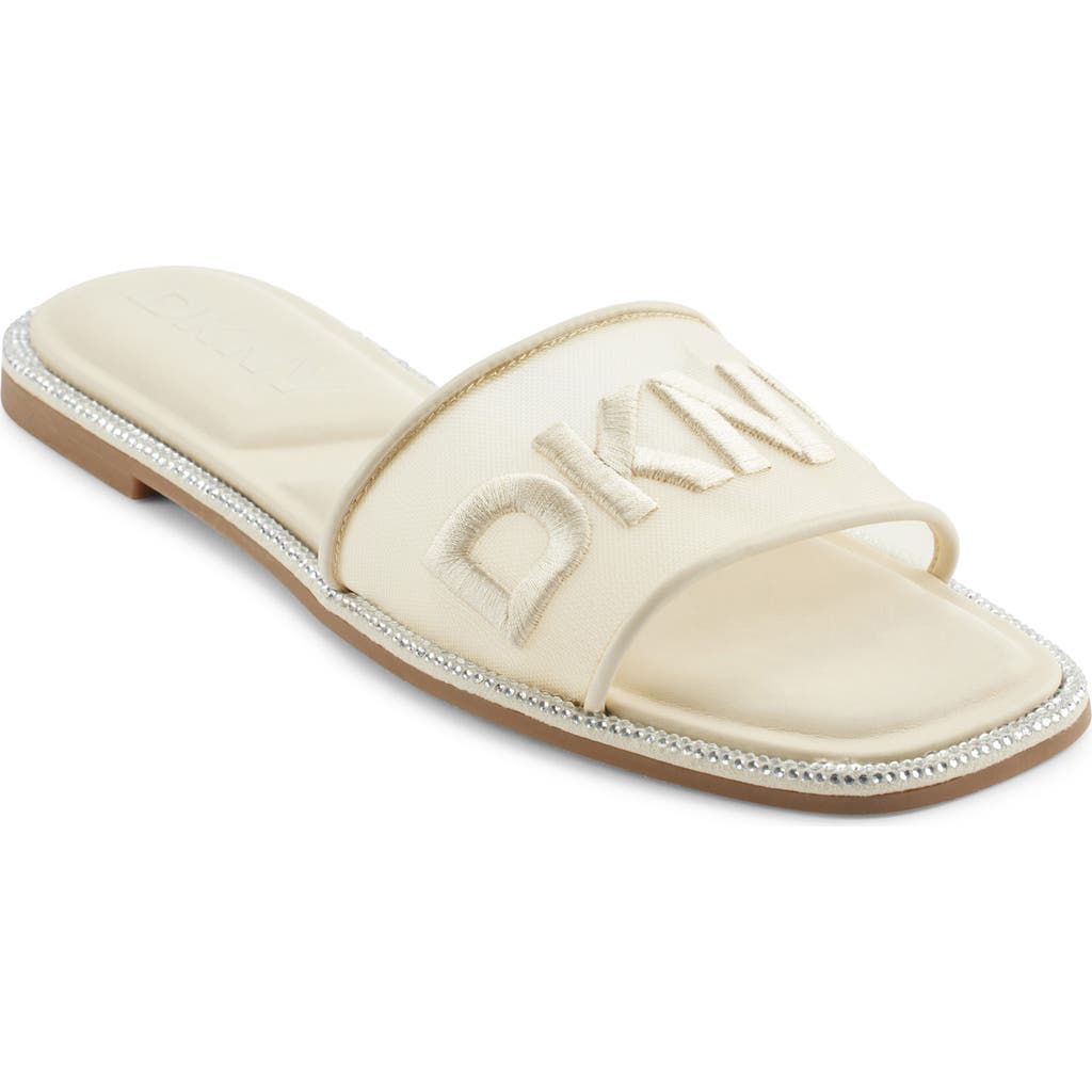 Dkny Badin Logo Slide Sandal In Bone