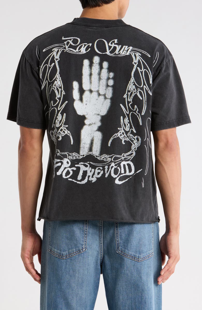 PacSun Cyber Hand Cotton Graphic T-Shirt, Alternate, color, Washed Black