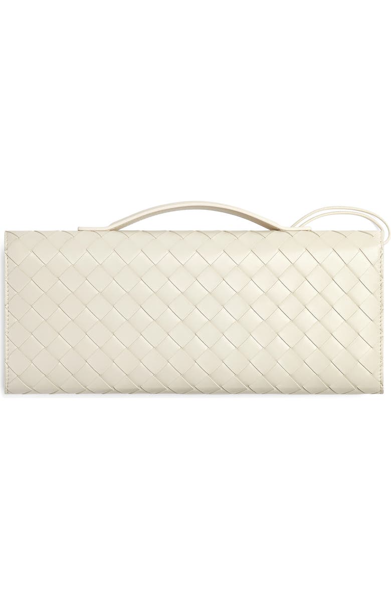 Bottega Veneta Long Andiamo Mushroom Leather East/West Clutch, Alternate, color, Sea Salt/ Mushroom-Mb