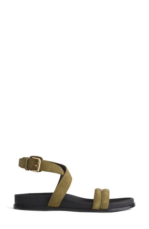 Shop Madewell The Caro Ankle Wrap Sandal In Aged Olive