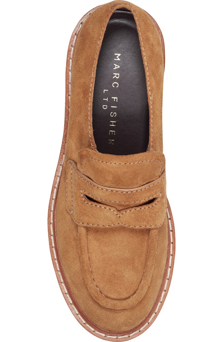 Marc Fisher LTD Norton Lug Sole Penny Loafer, Alternate, color, Beige