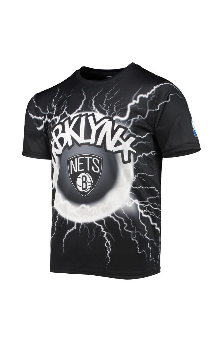 FISLL Men's FISLL Black Brooklyn Nets Tornado Bolt T-Shirt, Alternate, color, Black