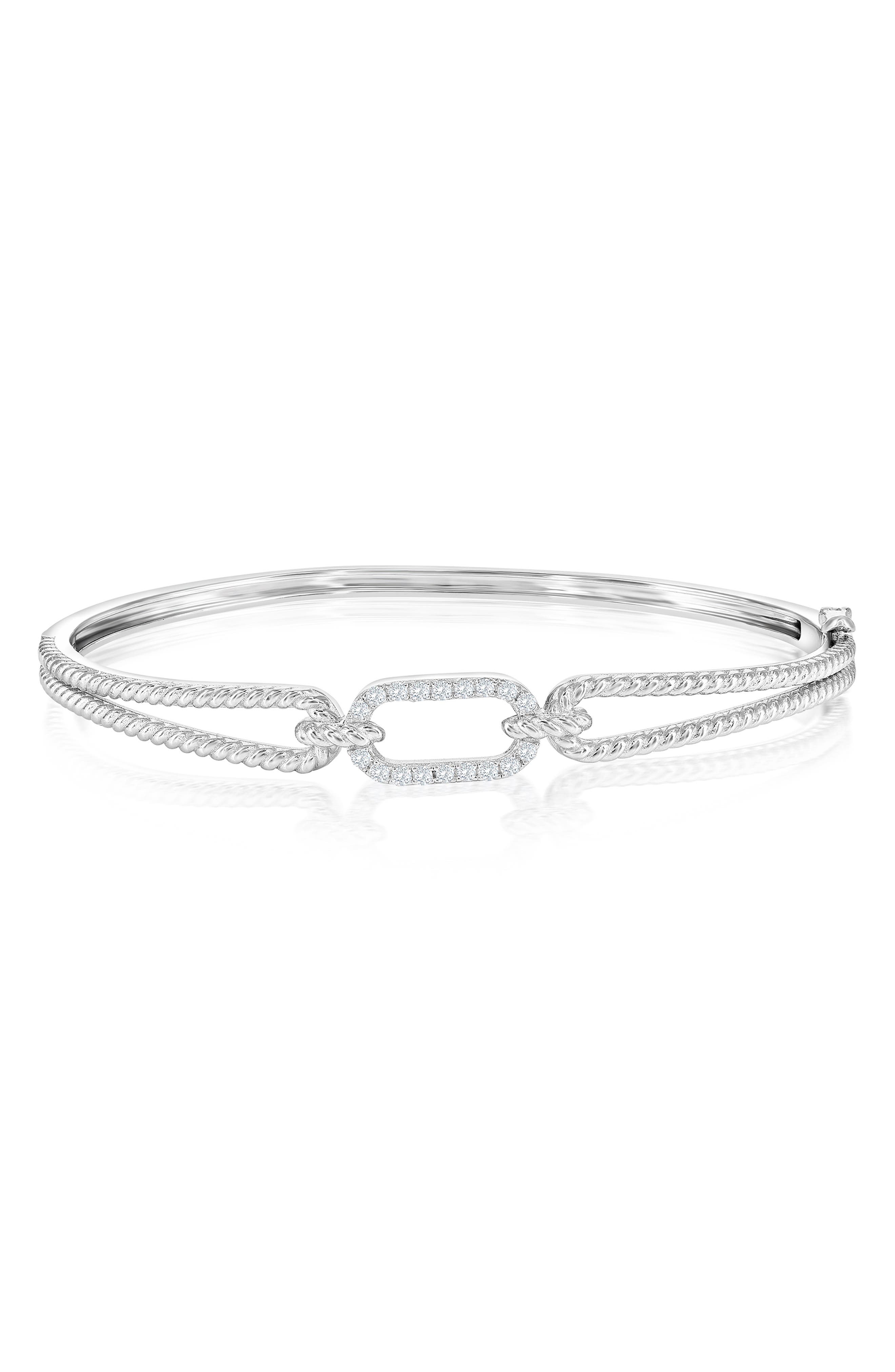 SIMONA Cubic Zirconia Rope Bangle Bracelet