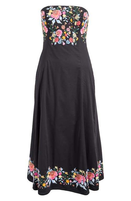 Nobody's Child Alpha Embroidered Strapless Midi Dress